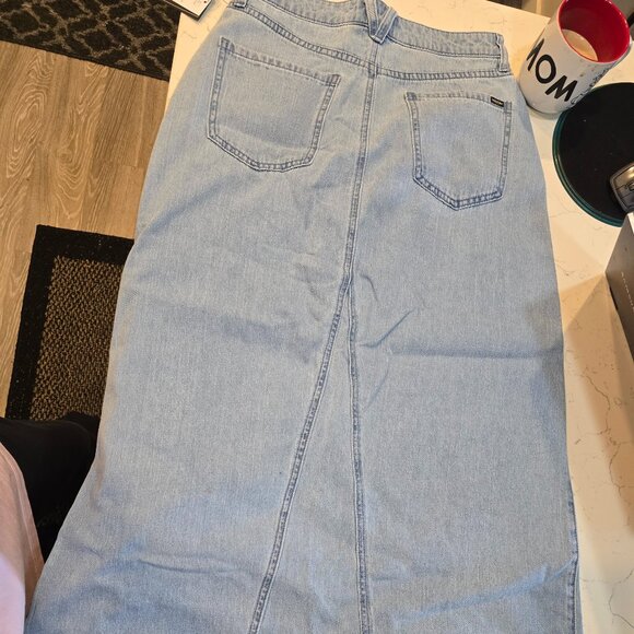 Volcom Women's Chill Trap Denim Blue Maxi-Skirt SIZE XS NEW - Picture 7 of 9